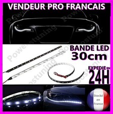 BANDE A LED 30cm BLANCHE PHARE FEUX DE JOUR DIURNE BLANC XENON AUTO MOTO SCOOTER