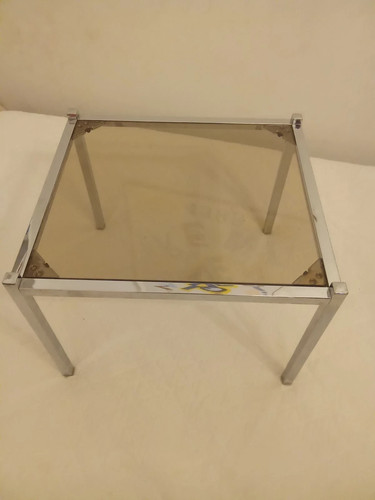 Petite table verre fumé - verre,