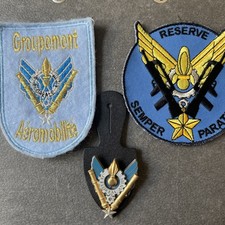 Lot ALAT  2 Patchs et 1 métal sur cuir aéromobile hélicoptères