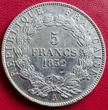 5 francs Napoléon III 1852 A SUP Rare En État