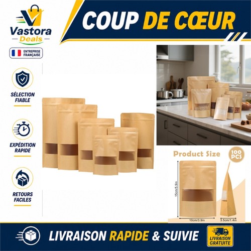 Sacs kraft avec - fermeture, zip