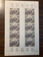 FRANCE YVERT AIR POST 29 SCOTT C 27 " PARIS 1000 F 1950 COMPLETE SHEET " MNH VF