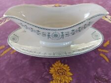 Saucière sur Plateau Demi Porcelaine KG Lunéville Modèl Laetitia Guirlande Verte