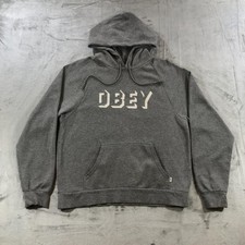Obey Hoodie Mens Large Gray