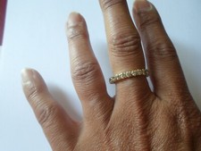 bague en plaqué or, anneau tour complet zirconiums, t. 59