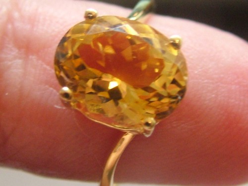 Bague solitaire jaune en - bague,