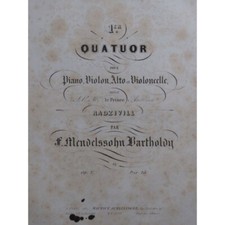 MENDELSSOHN Quatuor No 1 op 1 Piano Violon Alto Violoncelle ca1842