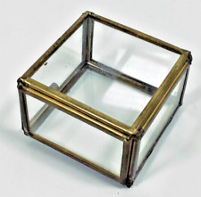 Ancien Coffret Boite à Bijoux Coffret en Laiton et Verre Forme Losange Vintage
