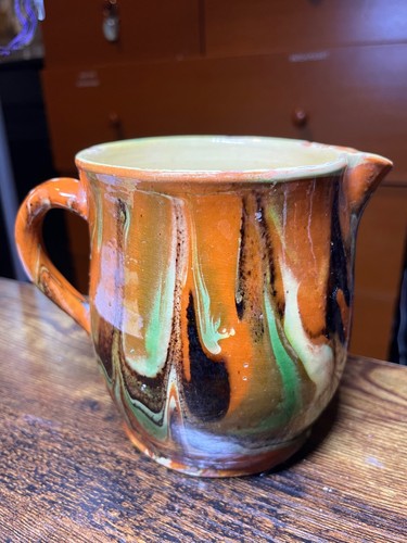 Antique slipware pitcher