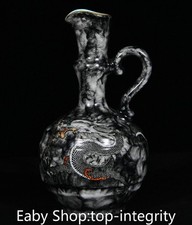 10 "Dynasty encre couleur porcelaine dragon Loong bête vin théière Flagon