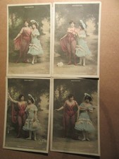 LOT DE 4 CARTES POSTALES FANTAISIE " FASCINATION "