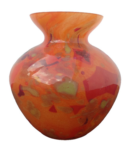 Vase pansu verre orange