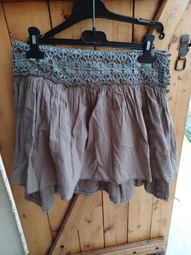 Jupe évasée taupe ceinture