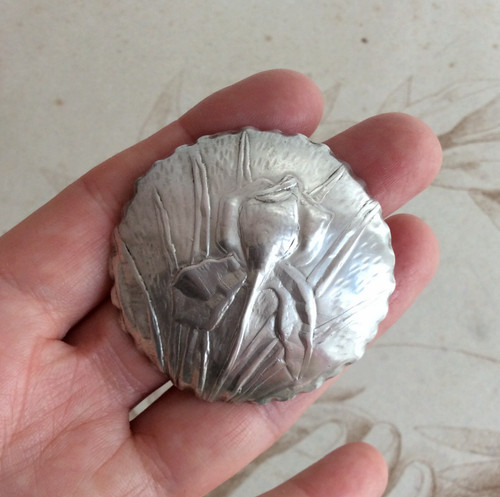Broche iris argent 900 - iris, art