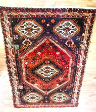 Ancien tapis shirazi fait - ancien,