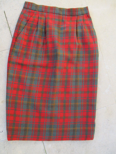 Jupe droite vintage - , laine
