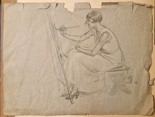 Dessin ancien 1932 - , femme