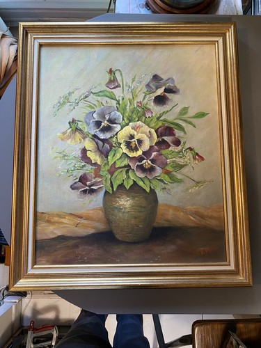 Tableau gouache huile bouquet - tableau,