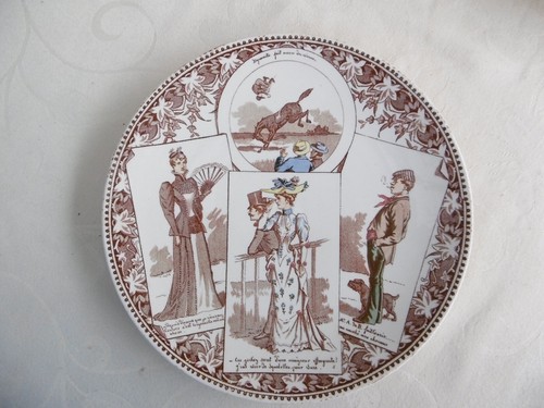 Ancienne assiette humoristique - ancienne,