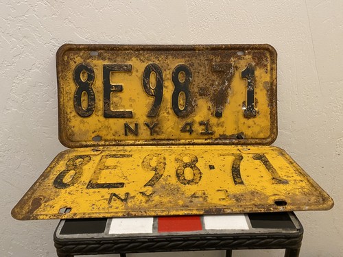 1941 new york license plate - york,