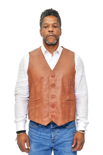 Gilet cuir doux pour - cuir,