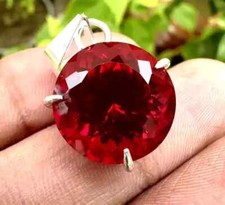 Pendentif Rond En Rubis Rouge