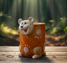 Tasse Ours 3D Orange Kitsch Mug Animal Drôle Cadeau Amoureux Ours Humour Vintage