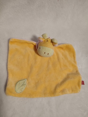 Doudou plat girafe vache - girafe,