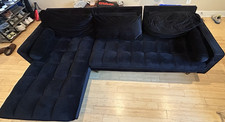 Black Velvet Chaise Sofa