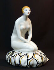 B 1920 rare porcelaine statue art déco baigneuse veilleuse Jean Boyer 32cm Robj