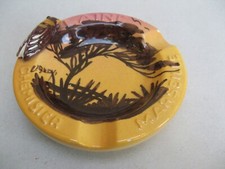 Ancien cendrier publicitaire en céramique - LAINE CHEMISIER MARSEILLE - Cigale