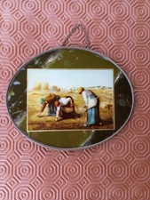 ancien fixé sous verre decor millet