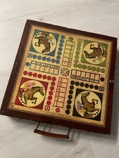 Mallette mutijeux ancienne jeux 7 chevaux jeu de loie, domino, roulette,dames