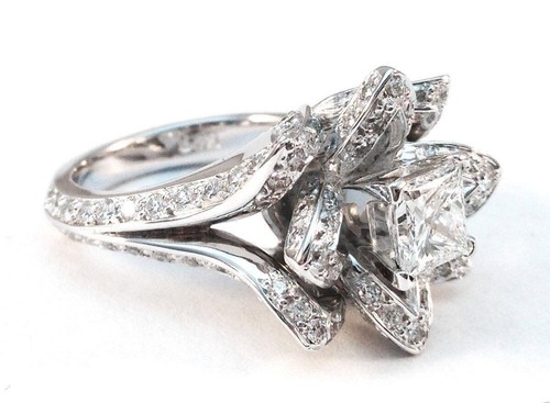 Bague fiançailles florale - bague,
