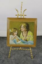  Antique French Nap III Bronze&Beveled Glass Photo Frame Faux Bamboo Easel