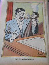 Humour La Pipe Le Brûle Gueule dessin Print 1936