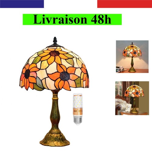 Lampe tiffany table vitrail - tiffany, de