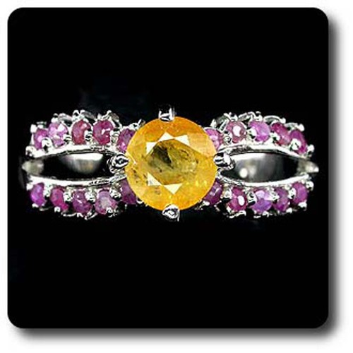 Bague saphir jaune rubis - jaune, &