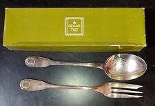 Christofle Vendôme Coquille Fourchette + Cuillère à servir métal argenté