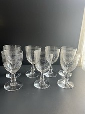 Lot de 7 Verres a Eau en Cristal Baccarat Modelé Fougères