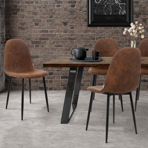 Set chaises marron salle - set, à