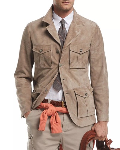 Veste cuir suède pur - veste,