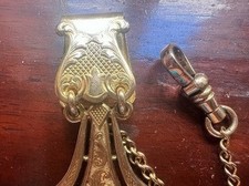 🔴 Chaîne Montre Poche Victorienne Chatelaine Joint Pinchbeck Antique 1800 N.3