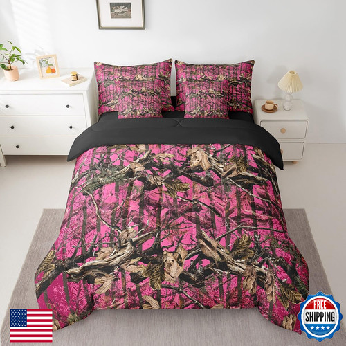 Feelyou pink camouflage - camouflage, twin