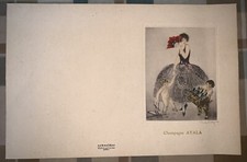 Menu Champagne Ayala gravure Louis Icart aux angelots