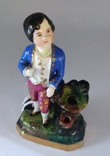 Ancien porte épingle à chapeau statuette gentilhomme bicorne au pied porcelaine
