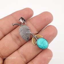 Pendentif En Turquoise Bleue