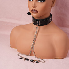 Mamelon Collier Avec Chaîne Étaux Pour Tétons Sex Choker Pinces Clips Bondage SM