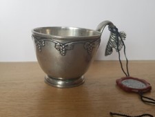 Tasse Tastevin Etain de Paris Grappe de Raisin Poinçon Vintage