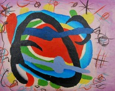 Reproduction Tableau & Peinture Huile sur toile: Abstrait Joan Miro 30X40cm